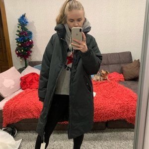 Women Jacket Pockets Stand Collar  Parkas